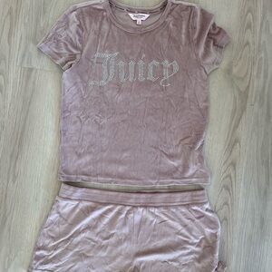 Juicy Couture Blush Velour Pajama Top & Shorts